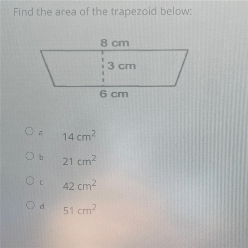 Find the area of the trapezoid below: A B C D-example-1