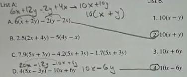 Match each expression in List A with an equivalent expression from List B.-example-1