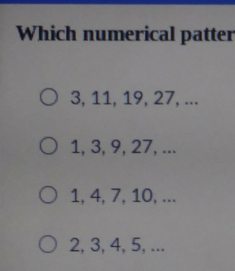 Which numerical pattern is nonlinear?​-example-1