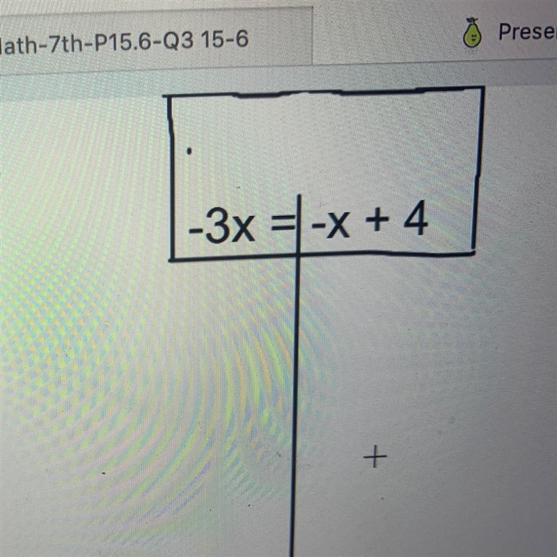 -3x = -x + 4 Plz help-example-1