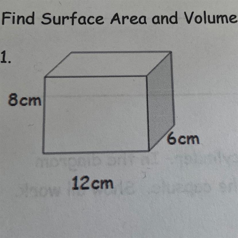 (Help) what is the surface area and Volume?-example-1