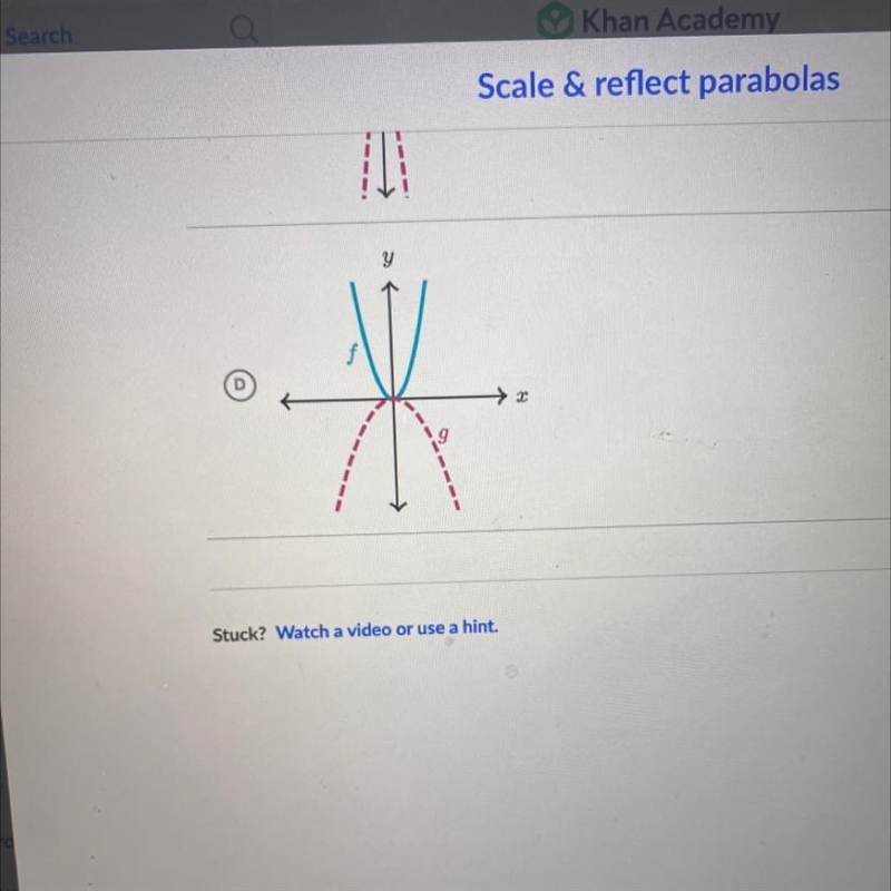 F(x) = x2 g(x) = 3x2 Which option could show the graphs of f and g?-example-1