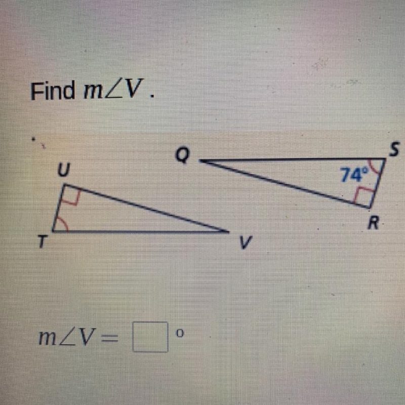 PLEASE HELP!!! Help would be really appreciated here!!! Find M angle V-example-1