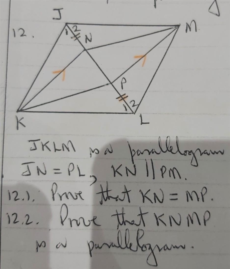 Prove that kn=mp and knmp is a parallelogram ​-example-1