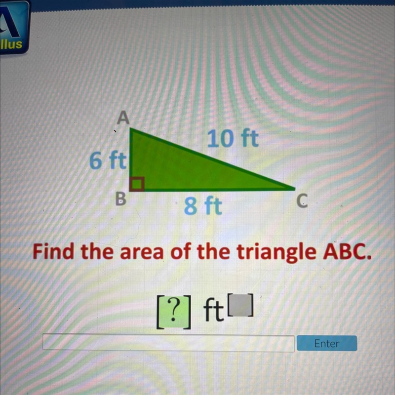 Find the area of the triangle ABC / acellus-example-1