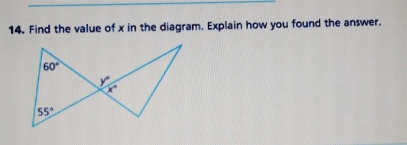 Please help meeeeeee Find the value of x in the diagram. Explain how you found the-example-1