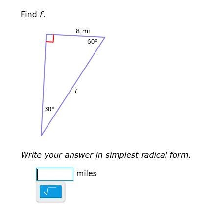 Find a. Write your answer in simplest radical form.-example-1