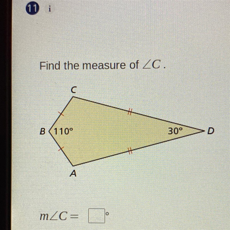 Find the measure of angle C-example-1