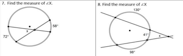 Find the measure of ∠X 2 problems only and please show work and explain how you got-example-1