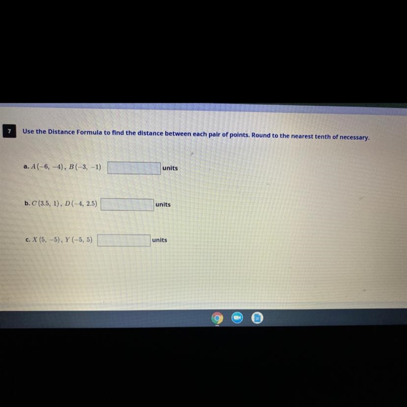 Use the distance formula to find the distance between each PowerPoint round to the-example-1