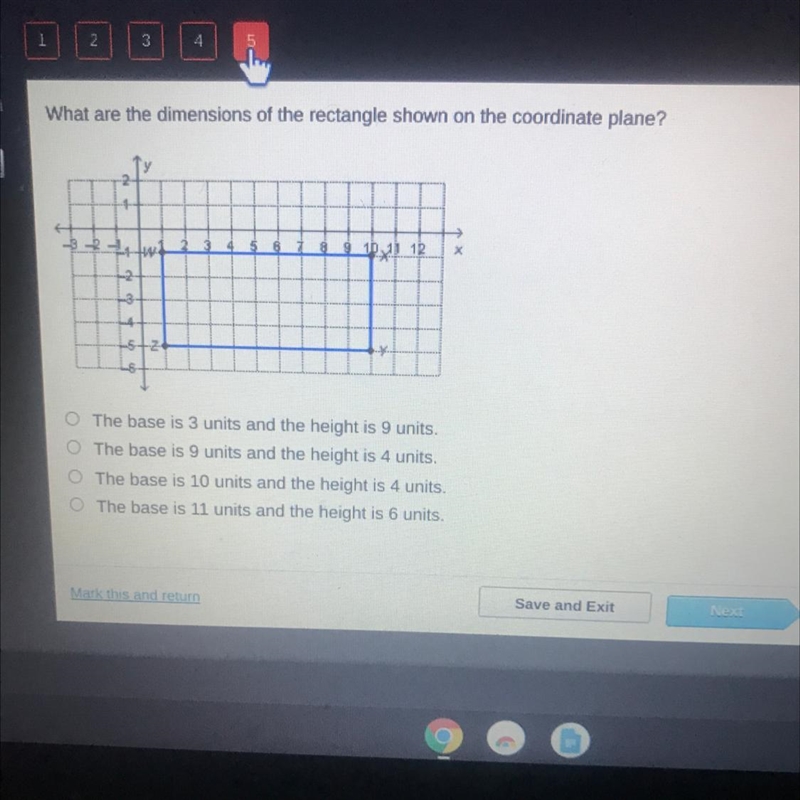 What are the dimensions of the rectangle shown on the coordinate pane?-example-1