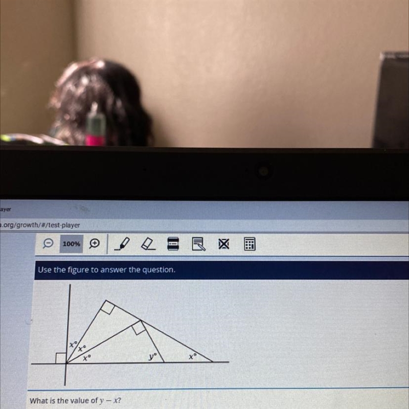 What is the value of y-x? A. 20 B. 30 C. 45-example-1