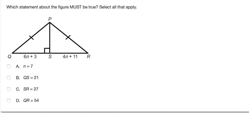 Which statement about the figure MUST be true? Select all that apply.-example-1