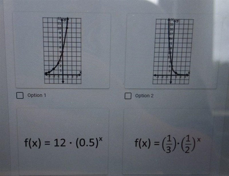 3. Which of the following represent an exponential DECAY function? Select all that-example-1