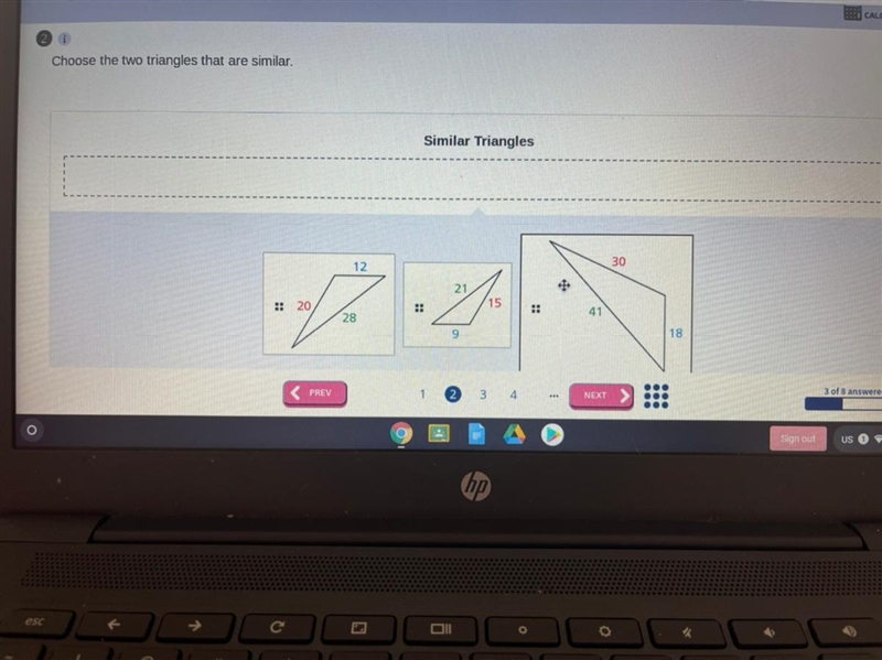 Choose the two triangles that are similar-example-1