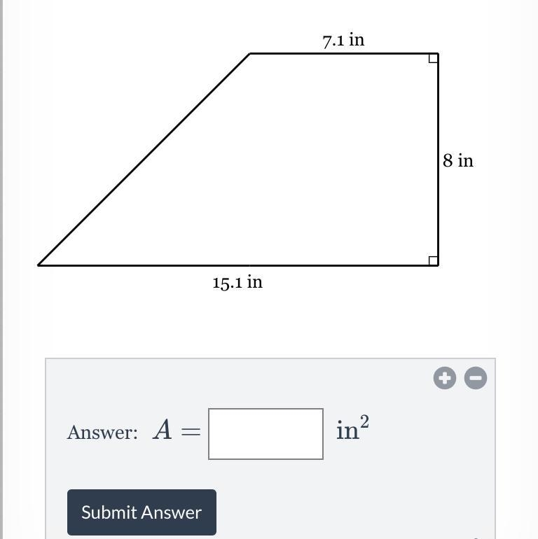 What is the area, in square inches, of the trapezoid below?-example-1