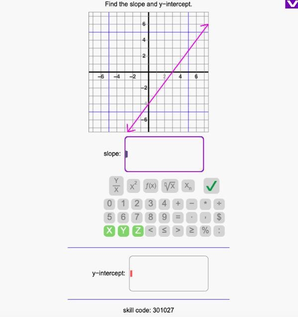 Find the slope and y intercept.-example-1