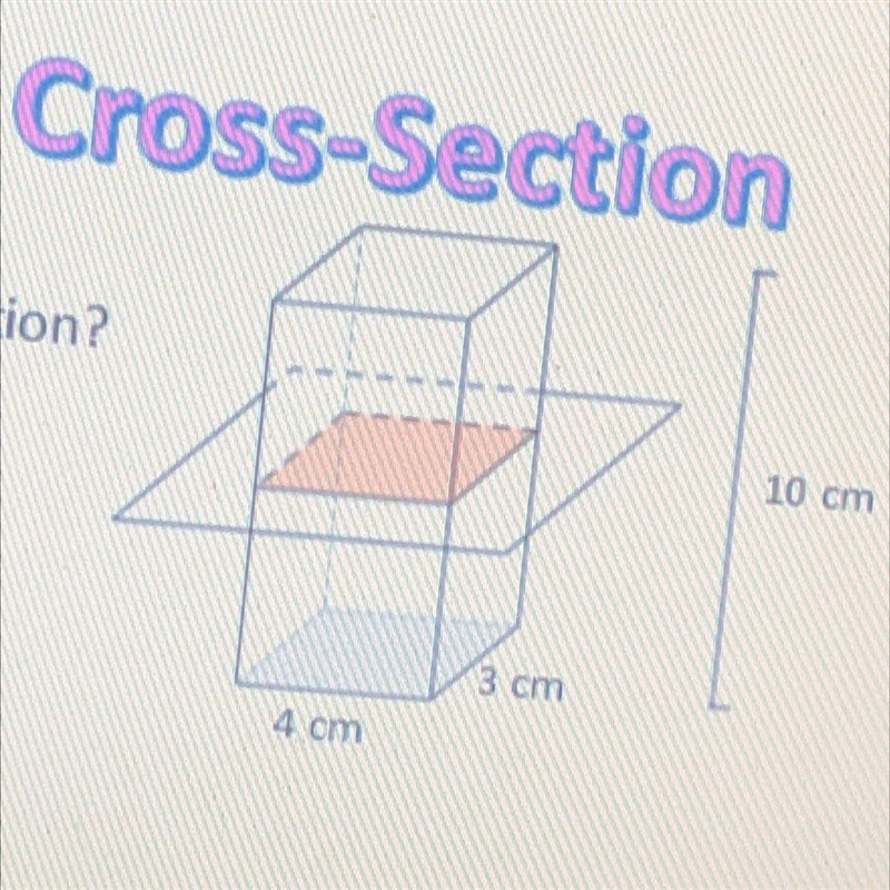 A right rectangular prism is sliced parallel to the base. What is the area of the-example-1