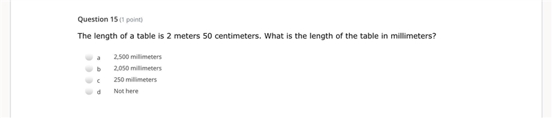 The length of a table is 2 meters 50 centimeters. What is the length of the table-example-1