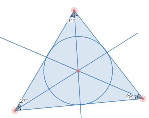 The angle bisectors of the triangle are shown below. What is the term for the point-example-1