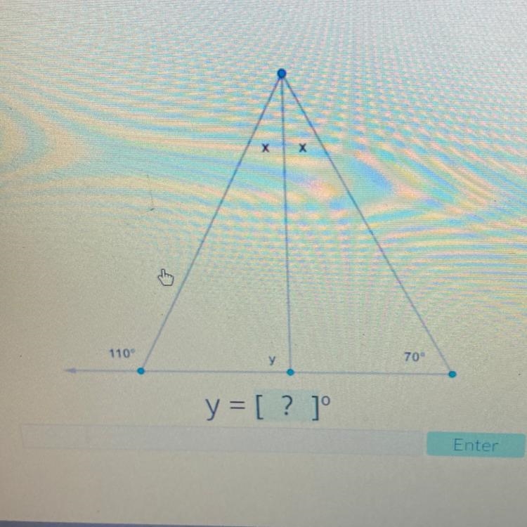 X x 110° y 70 y = [ ? ￼]-example-1