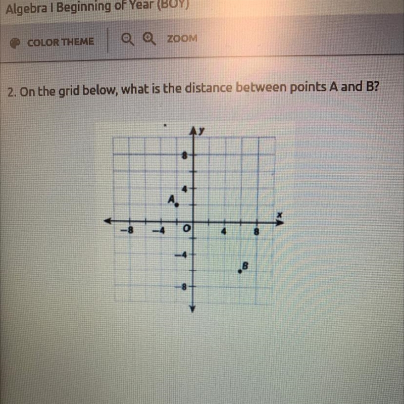 2. On the grid below, what is the distance between points A and B?-example-1