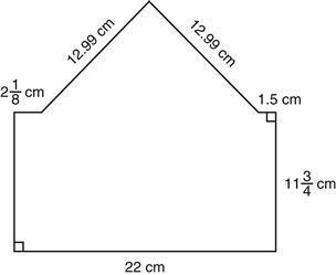 The dimensions of the figure below are given in centimeters (cm). Which is closest-example-1