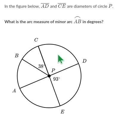 PLZZZ HELP 100 POINTS In the figure below, AD and CE are diameters of circle P. What-example-1