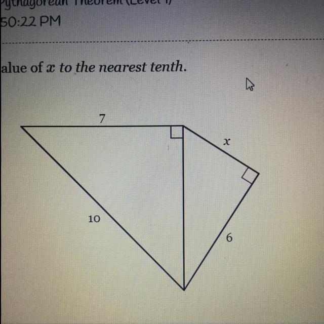 Find the value of x to the nearest tenth-example-1