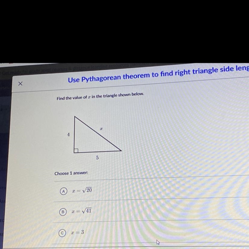 Or D : X=9 Choose one answer pls-example-1