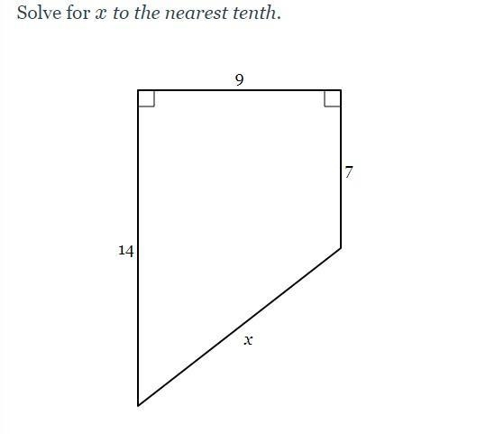 Solve for x to the nearest tenth-example-1