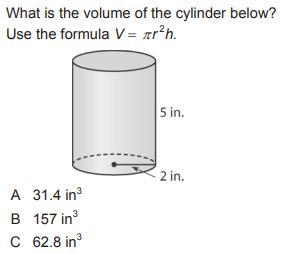 Please help! What is the volume of the cylinder below?-example-1