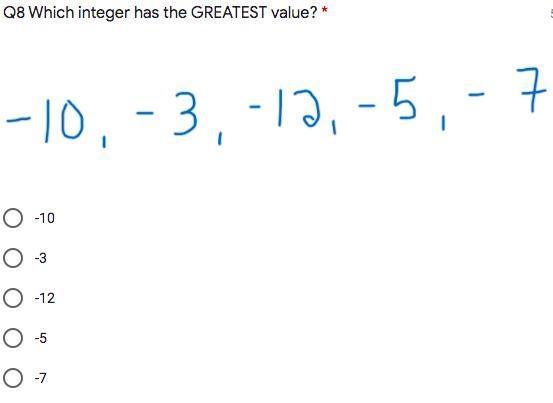 Which integer has the GREATEST value? .-example-1