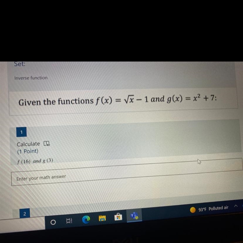 Calculate F(16) and g(3)-example-1