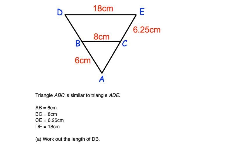 How to find a linear scale factor of two similar shapes joined together.-example-1