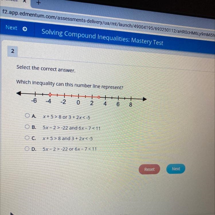 Select the correct answer. Which inequality can this number line represent? PLEASE-example-1