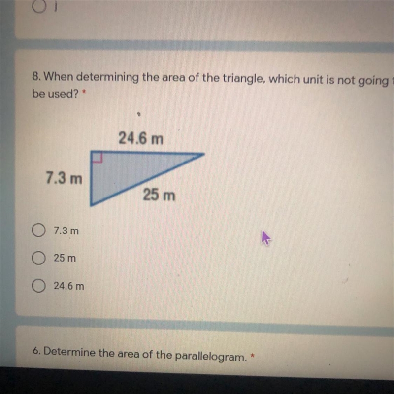 Determine the are of the triangle-example-1