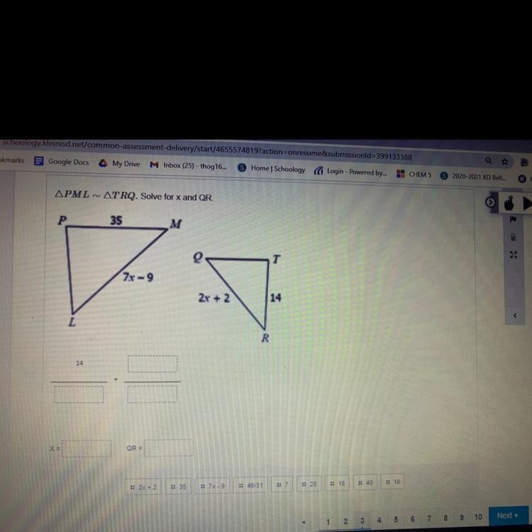 APML - ATAQ. Solve for x and QR HELP ASAP!!!!! PLZZZZZ-example-1