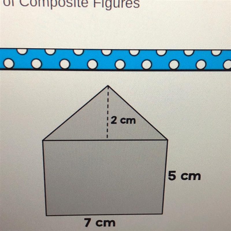 What is the area of this shape? A. 42 cm squared B. 35 cm squared C. 26 cm squared-example-1