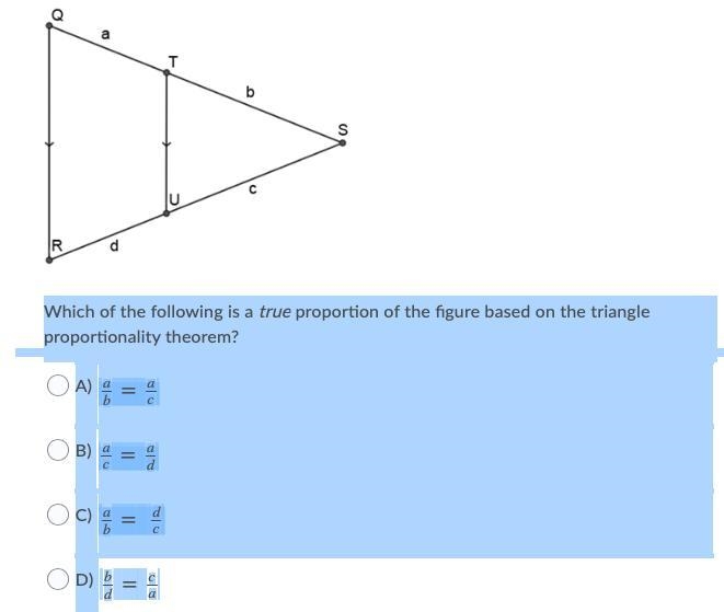 Please help!! Which of the following is a true proportion of the figure based on the-example-1