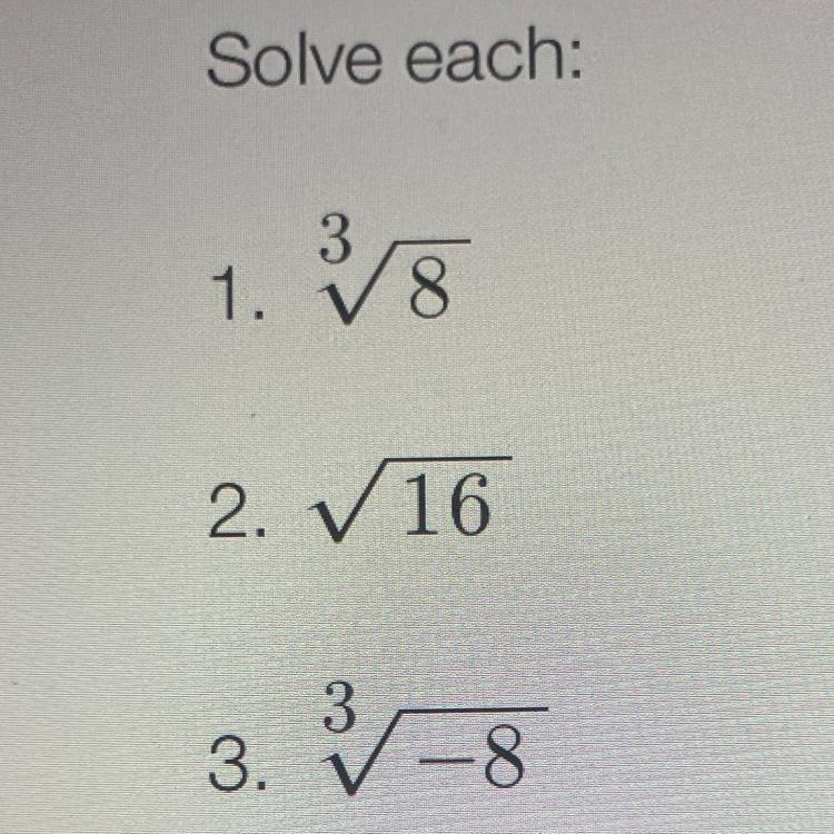 Solve each: 1. 2. 3.-example-1