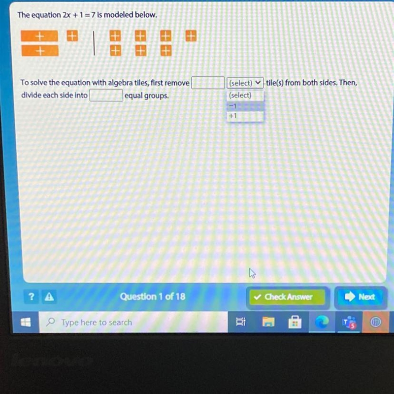 The equation 2x + 1 = 7-example-1