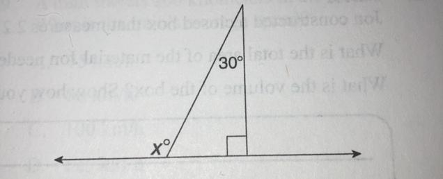 What is the measure of angle x in the figure below?-example-1