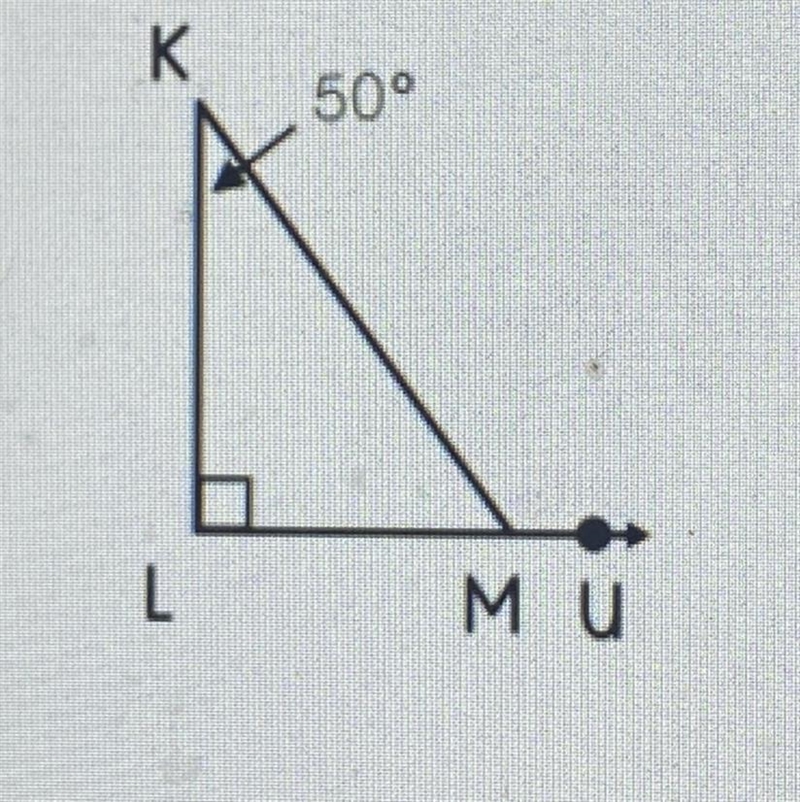 Find the m The Measure of the exterior angle M is ?? Degrees-example-1