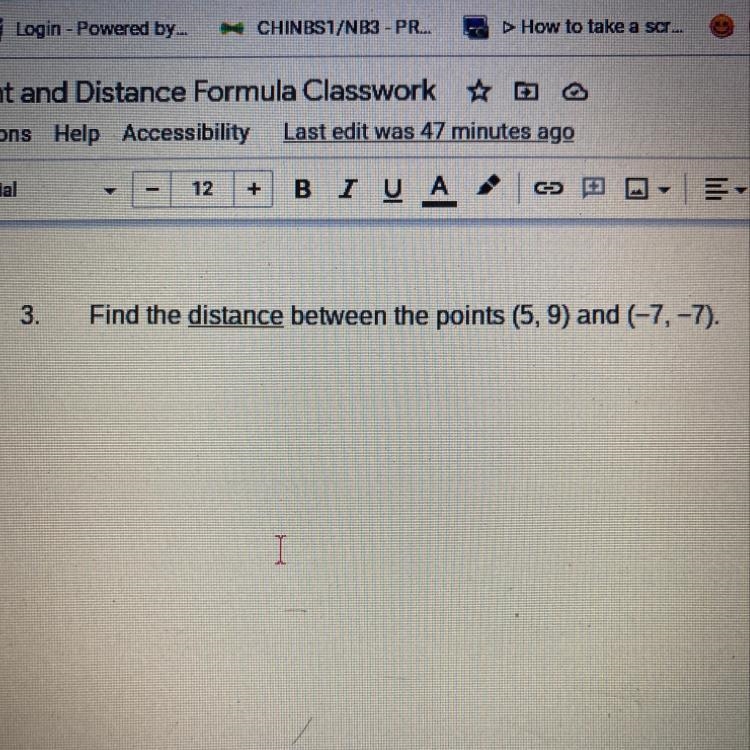 Find a distance between the two points￼-example-1