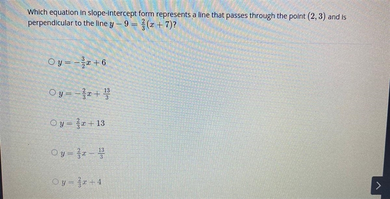 Which equation is perpendicular-example-1