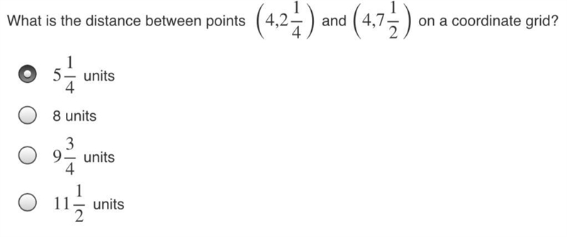 What is the distance between points (4,214) ( 4 , 2 1 4 ) and (4,712) ( 4 , 7 1 2 ) on-example-1