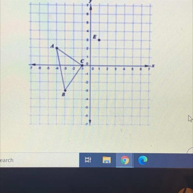 3 A ABC and point E are shown in the diagram below. Determine a possible location-example-1