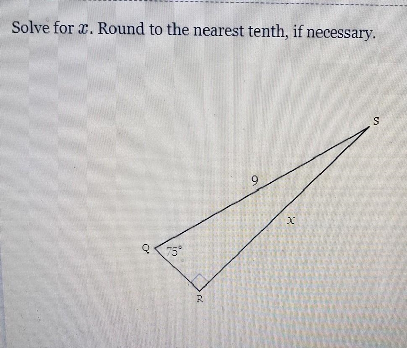 Solve for . Round to the nearest tenth, if necessary.​-example-1