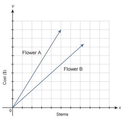 This graph shows the costs of purchasing two types of flowers. Which statement is-example-1